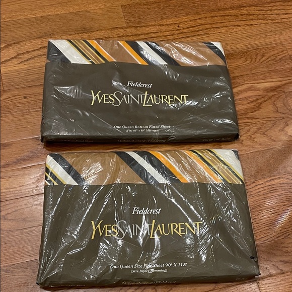 Yves Saint Laurent Other - Vintage Yves Saint Laurent Striped Queen Sheet Set